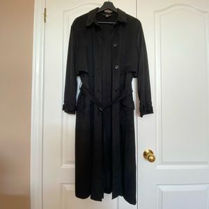 ZARA - Black Suede Trench Coat In Size S/M